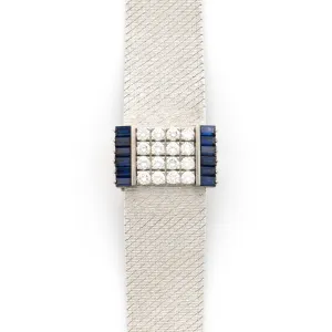 Patek Philippe White Gold Diamond & Sapphire Watch Ref. 3319