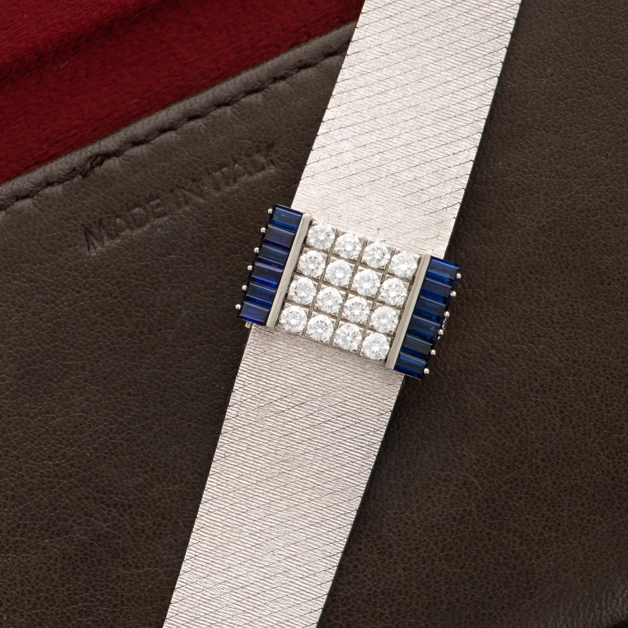 Patek Philippe White Gold Diamond & Sapphire Watch Ref. 3319