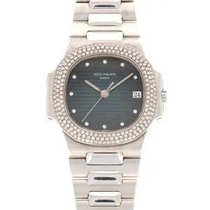 Patek Philippe White Gold Nautilus Diamond Watch Ref. 3800