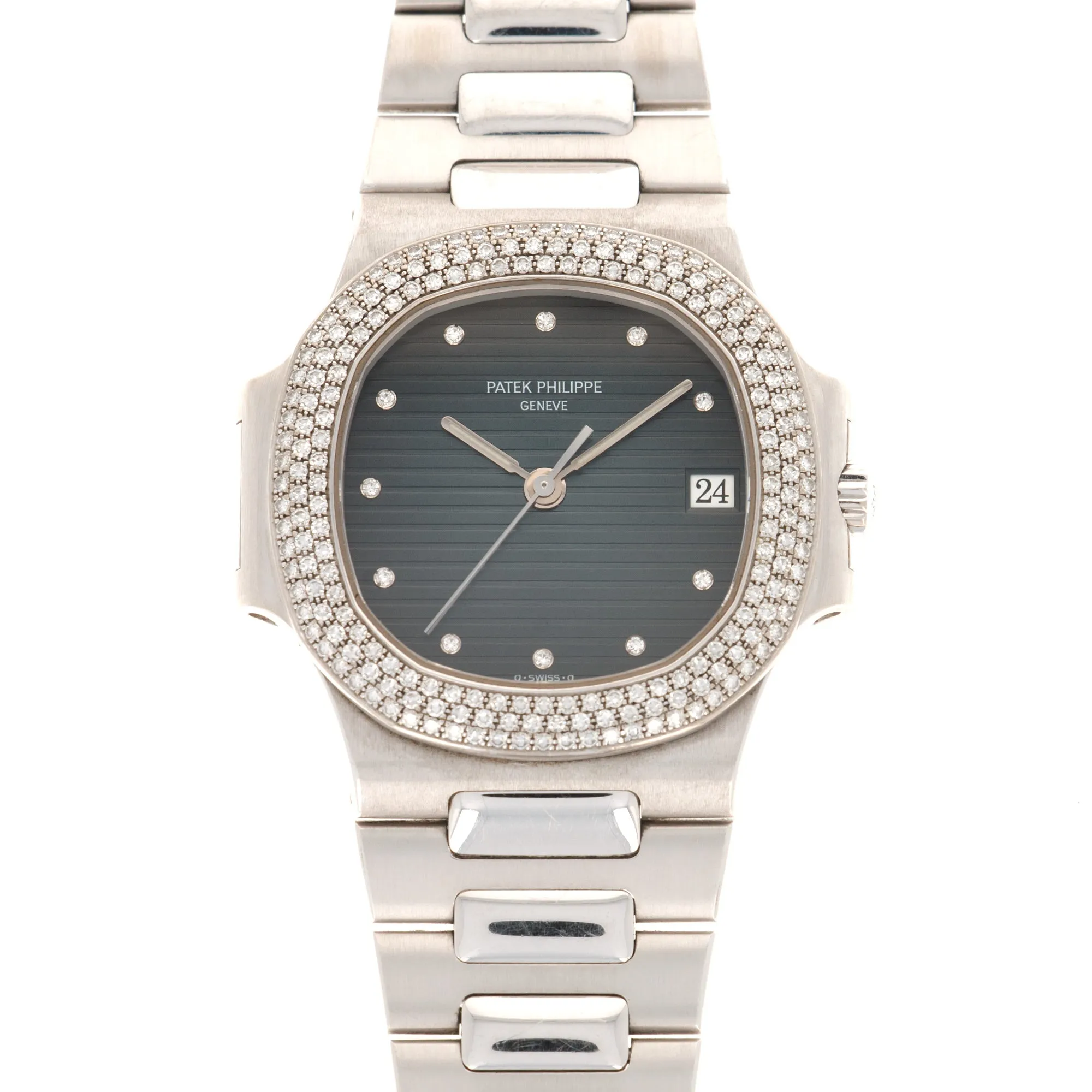 Patek Philippe White Gold Nautilus Diamond Watch Ref. 3800