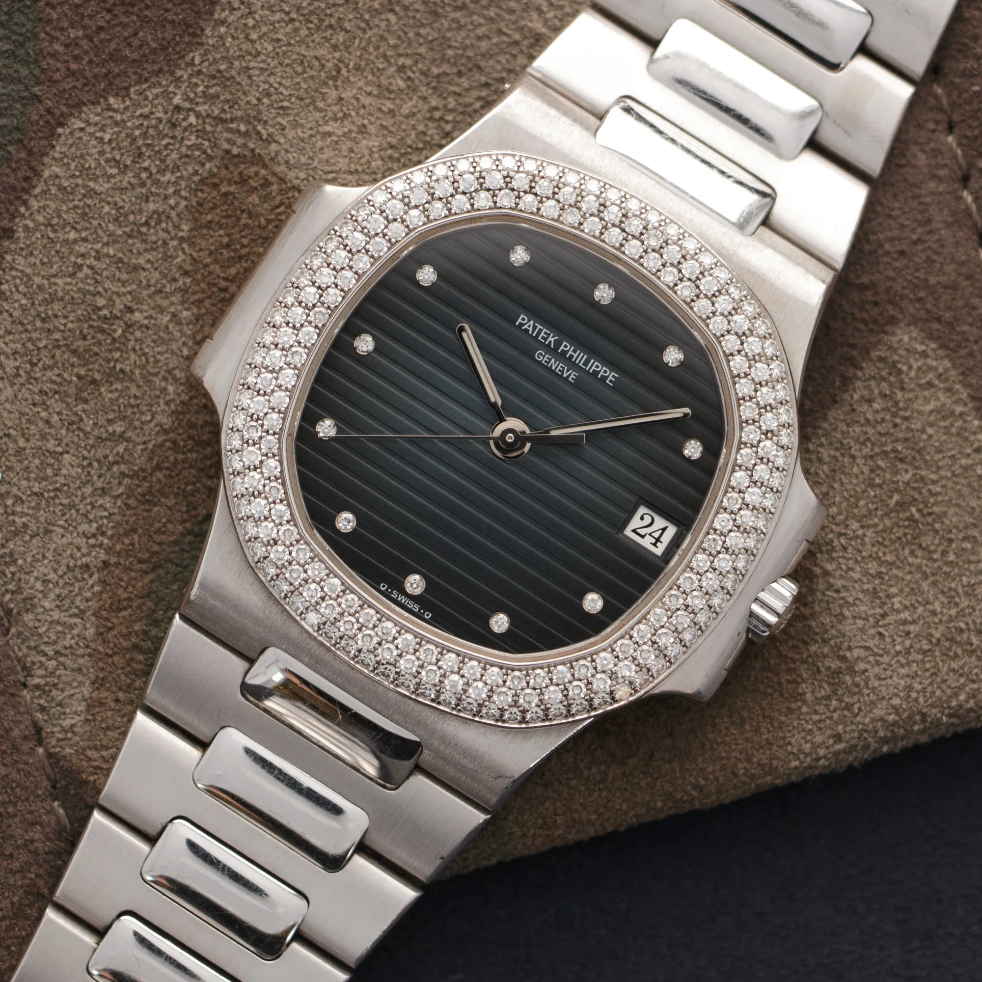 Patek Philippe White Gold Nautilus Diamond Watch Ref. 3800