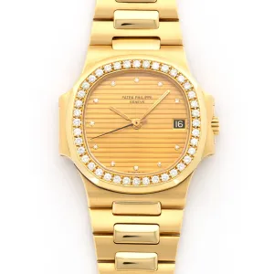 Patek Philippe Yellow Gold Nautilus Diamond Watch Ref. 3800