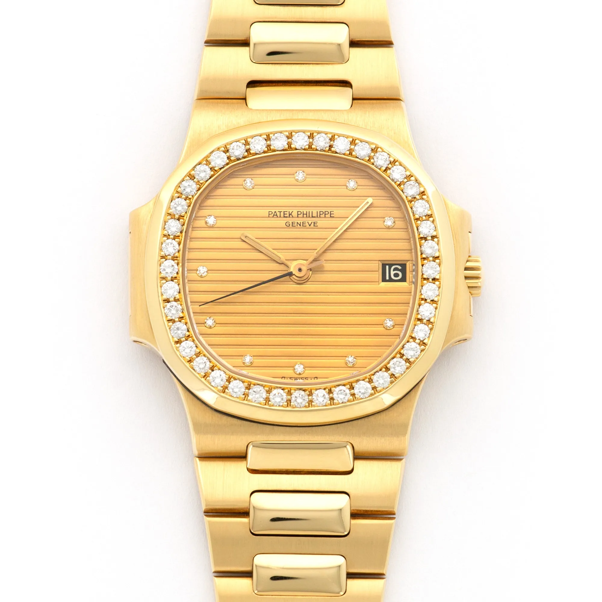 Patek Philippe Yellow Gold Nautilus Diamond Watch Ref. 3800