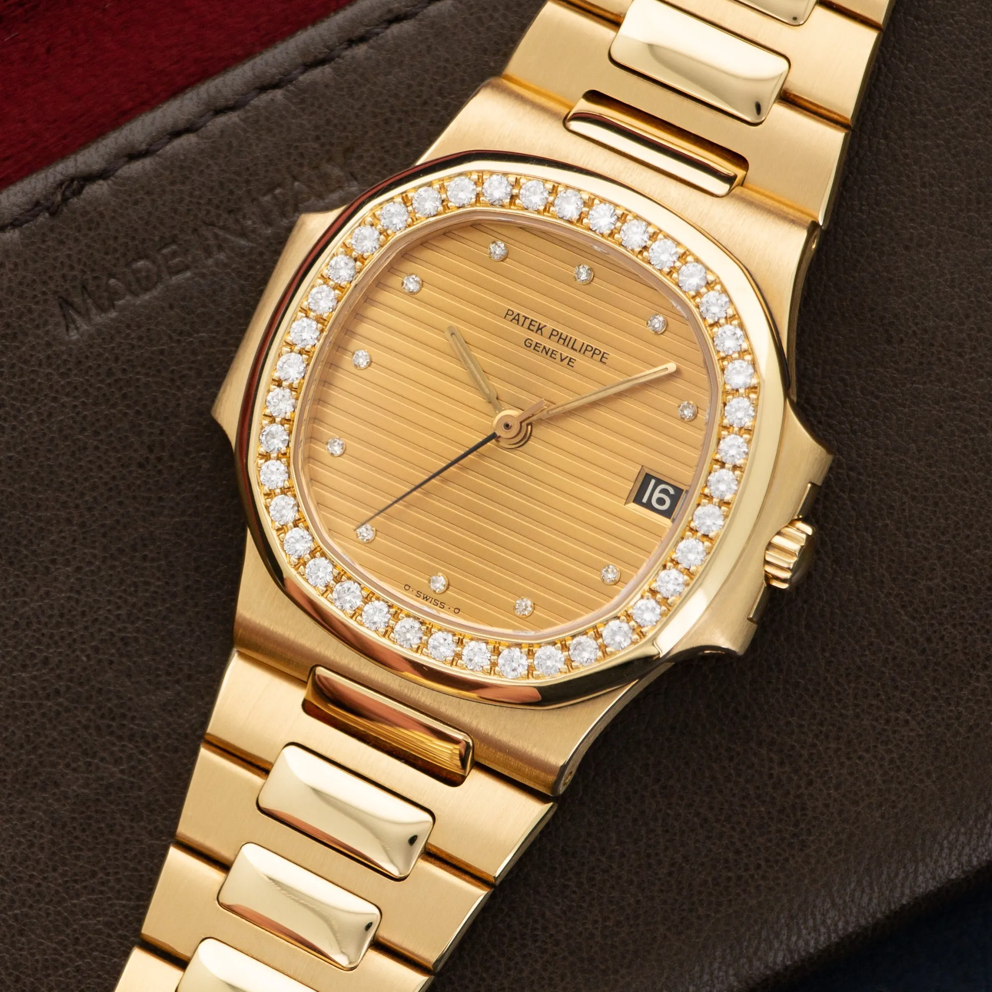 Patek Philippe Yellow Gold Nautilus Diamond Watch Ref. 3800