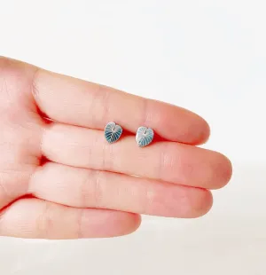 PD05 Philodendron Gloriosum Plant Studs earrings | Hypoallergenic