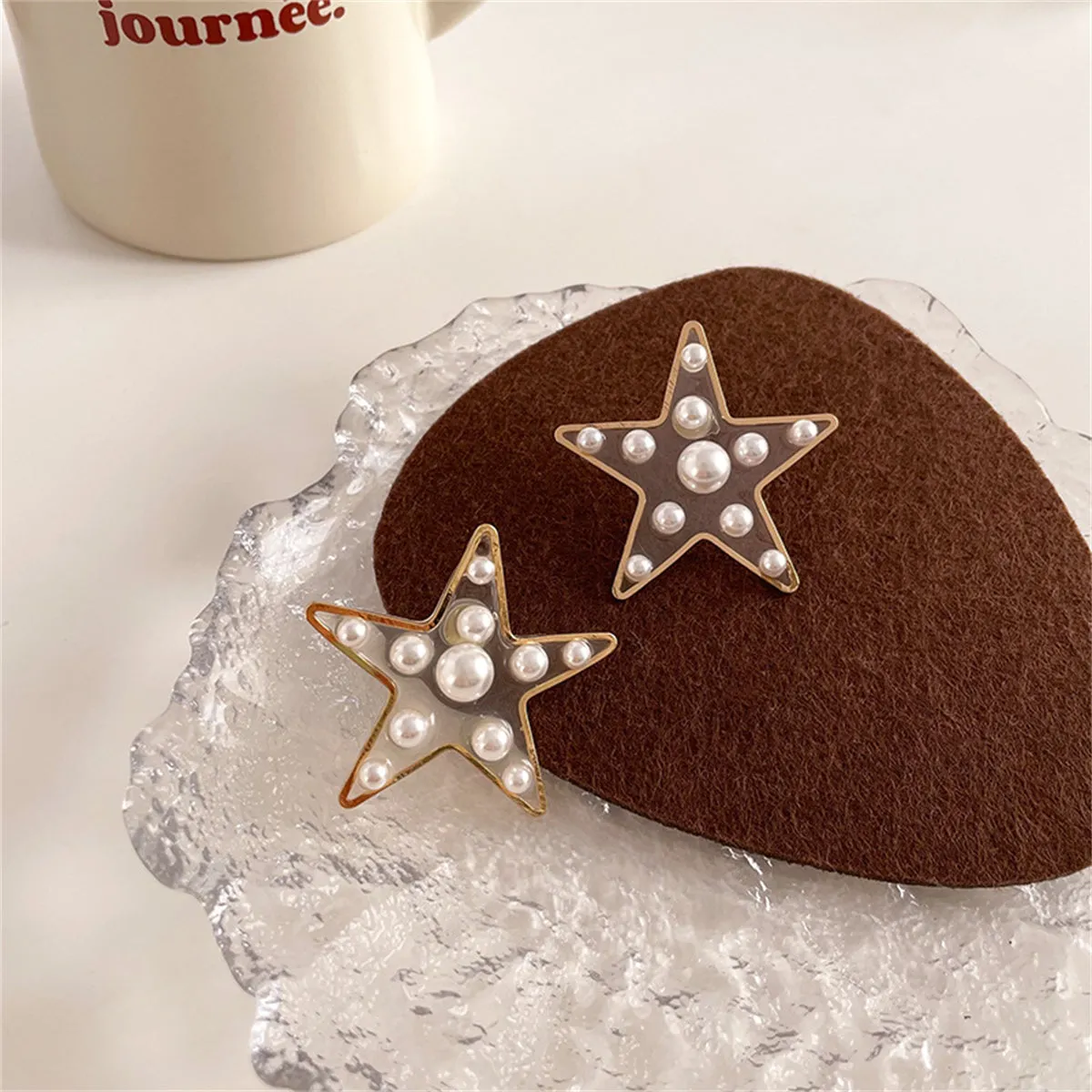 Pearl & Resin 18K Gold-Plated Star Drop Earrings