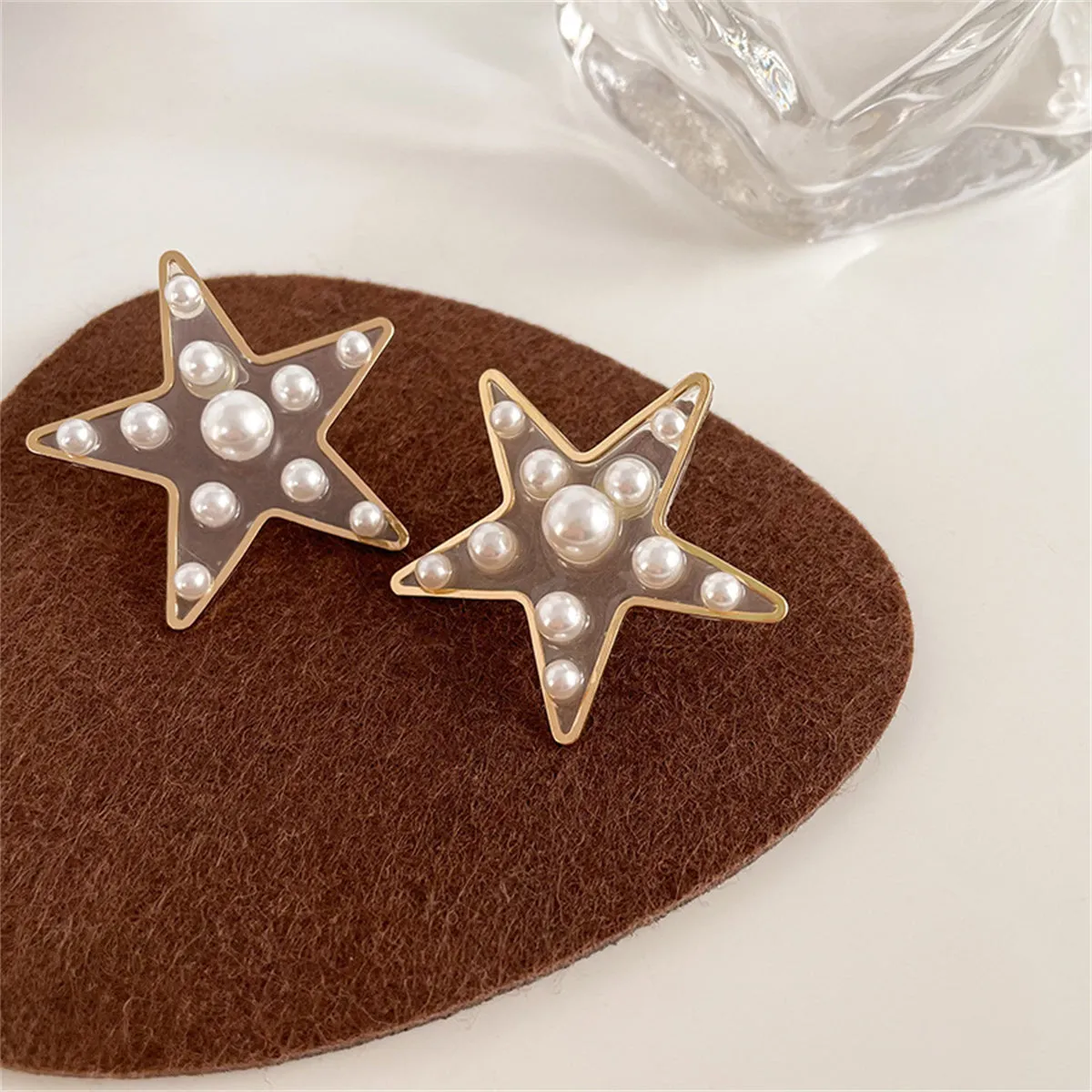 Pearl & Resin 18K Gold-Plated Star Drop Earrings