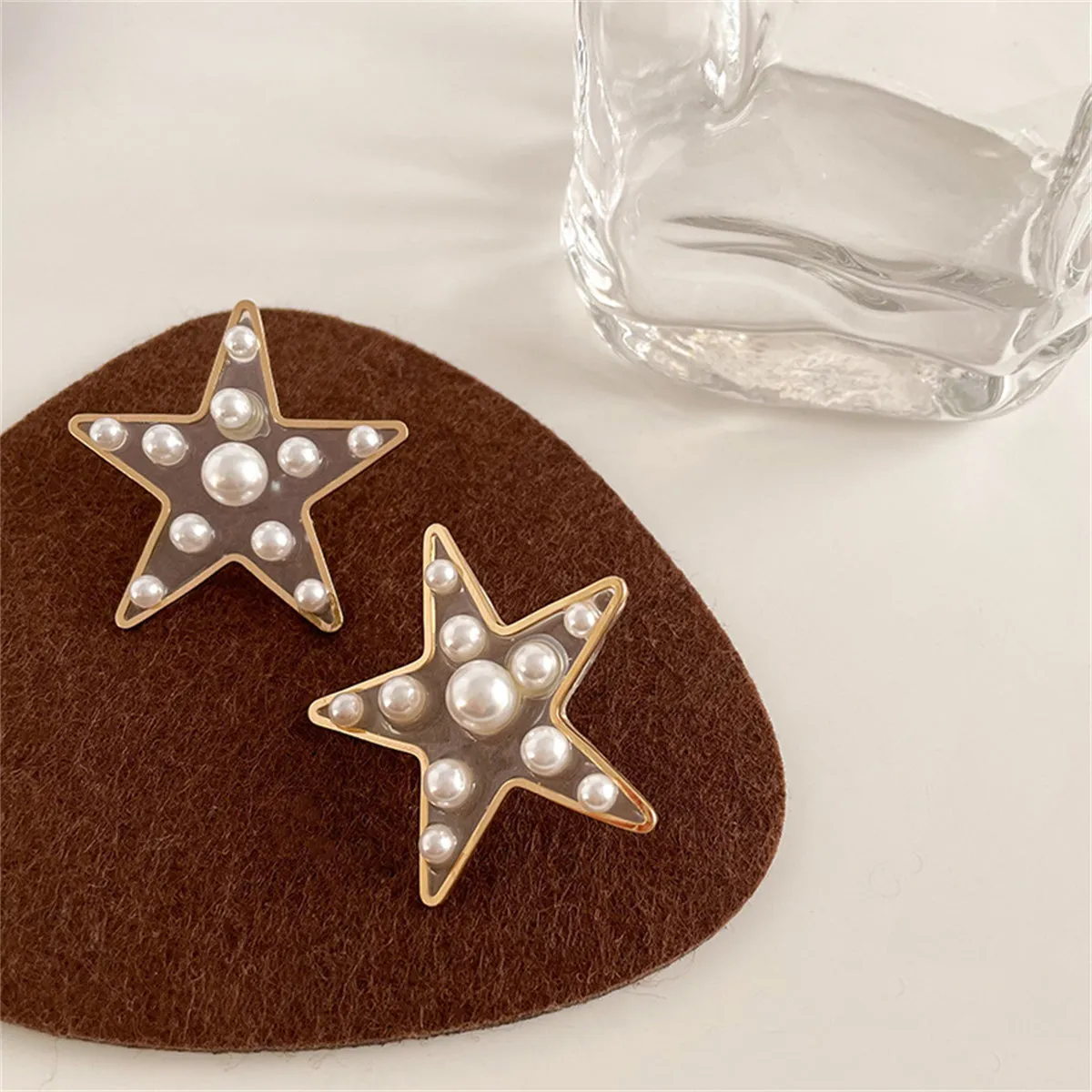 Pearl & Resin 18K Gold-Plated Star Drop Earrings
