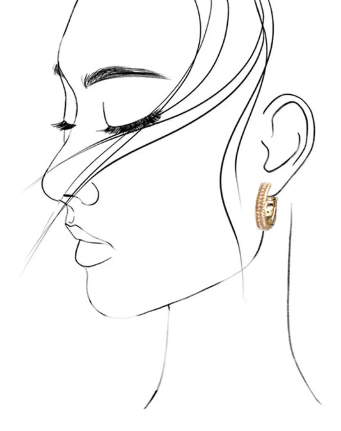 Pearl Studded Hoop Earrings