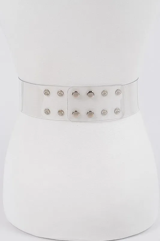 Pearl Studded Plus Size Clear Waist Beltc