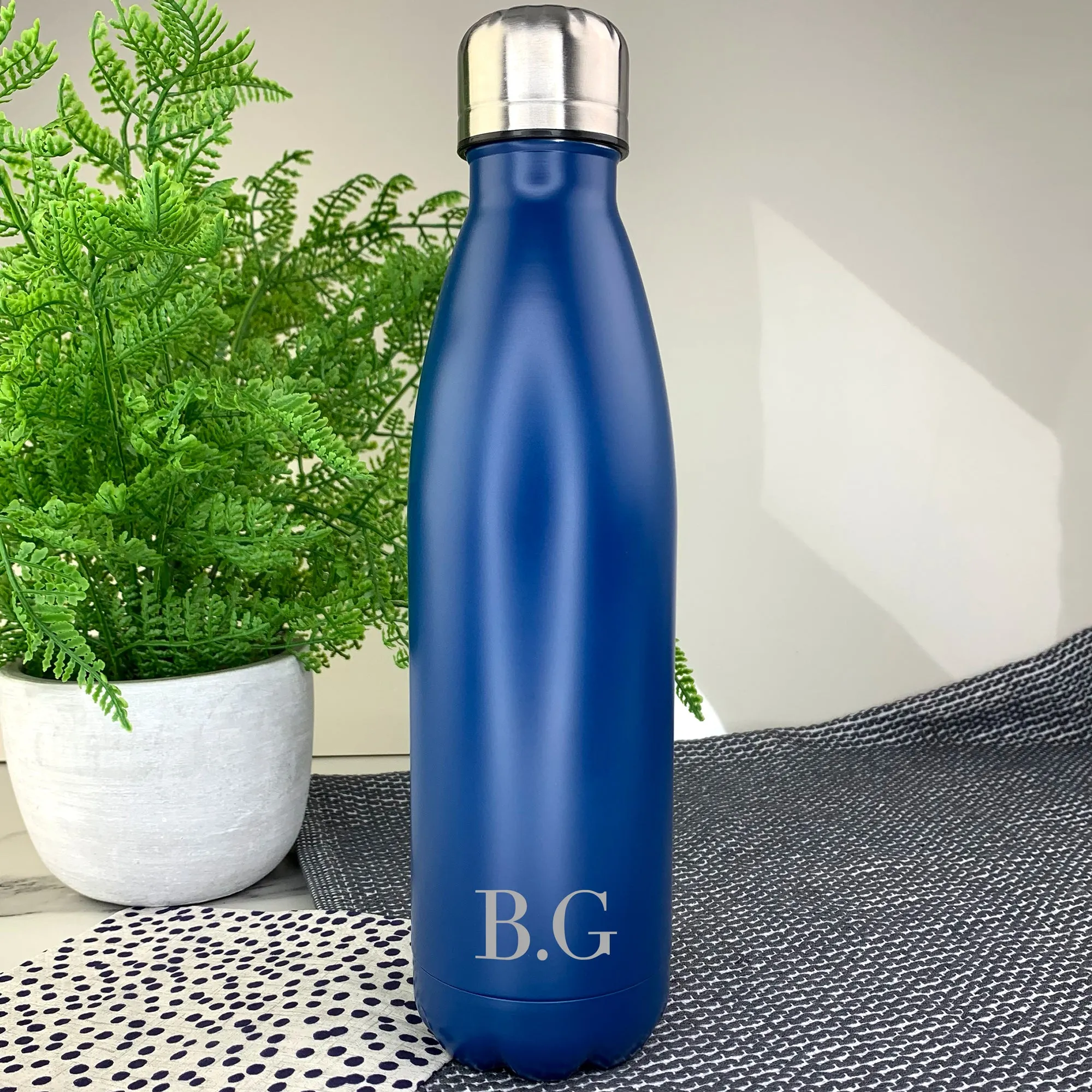 Personalised Initials Insulated 500ml Metal Water Bottle