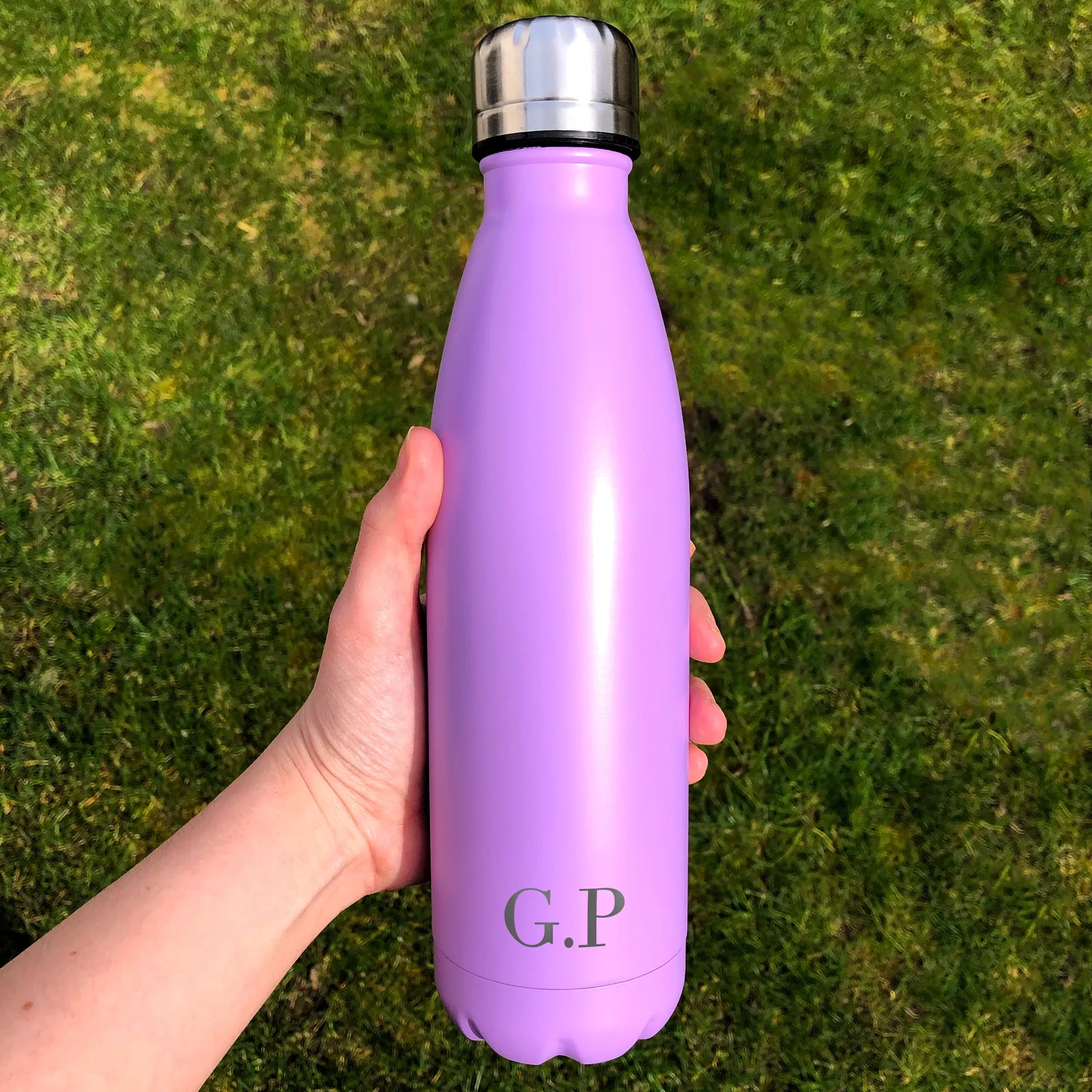 Personalised Initials Insulated 500ml Metal Water Bottle