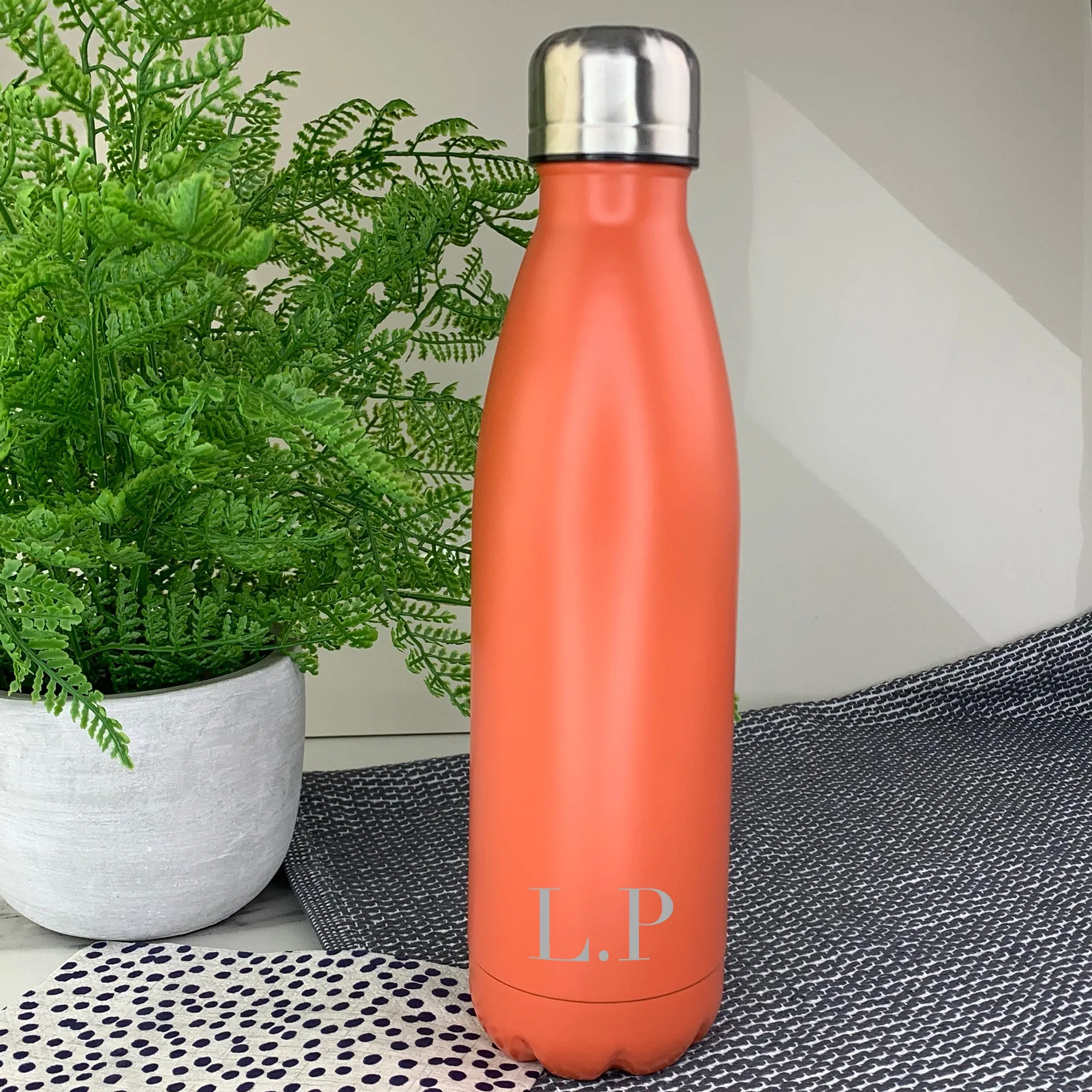 Personalised Initials Insulated 500ml Metal Water Bottle