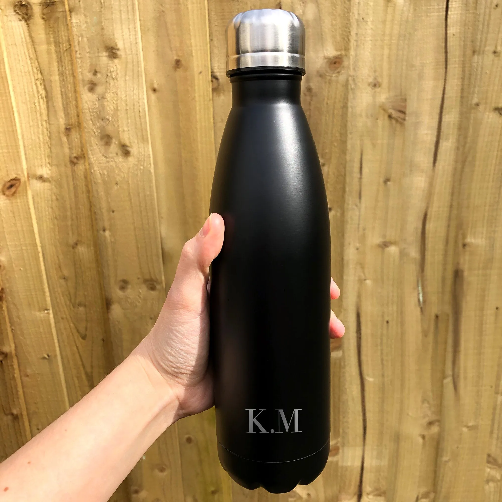 Personalised Initials Insulated 500ml Metal Water Bottle