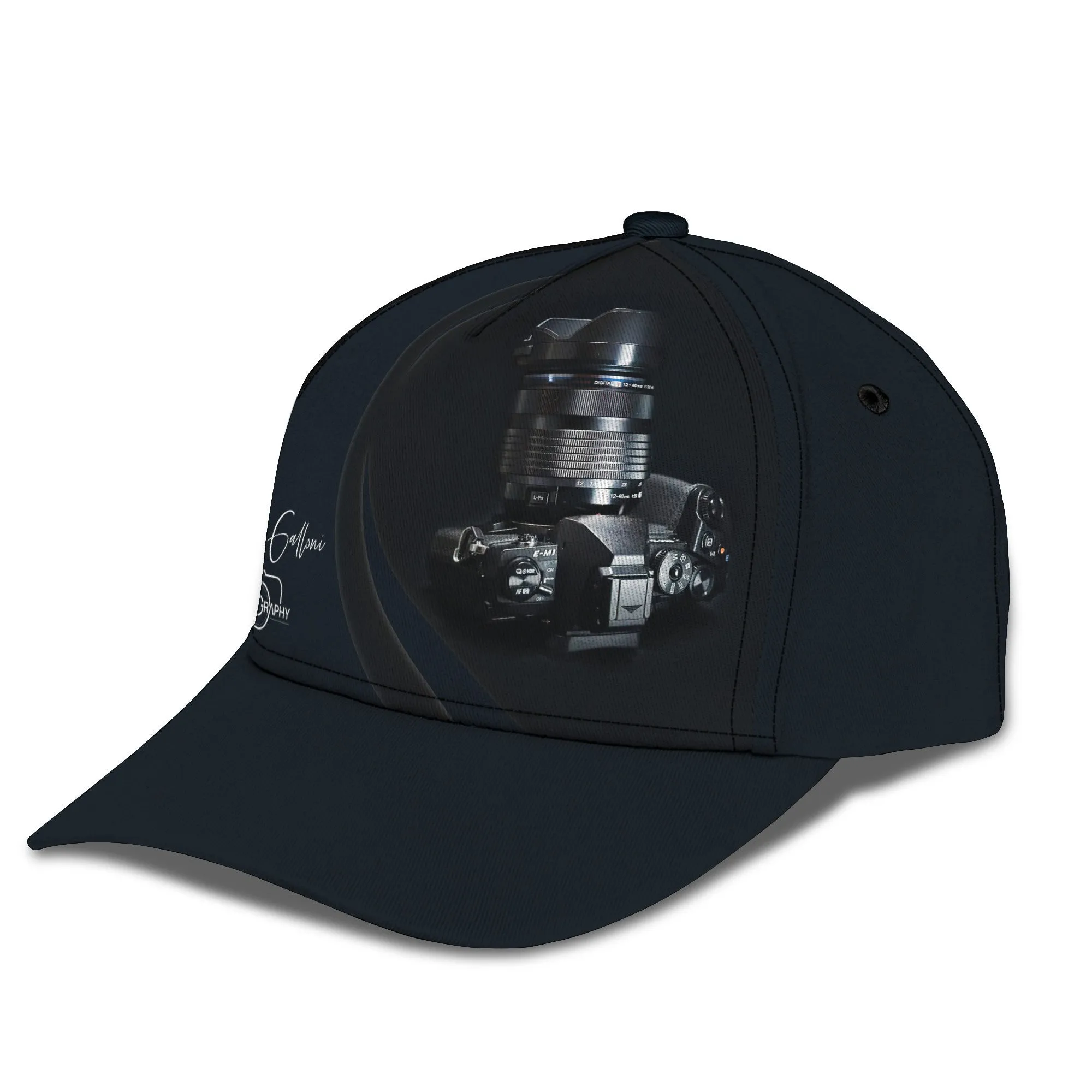 Photography Cap Personalized Name 3D Photographer Baseball Blue