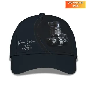 Photography Cap Personalized Name 3D Photographer Baseball Blue