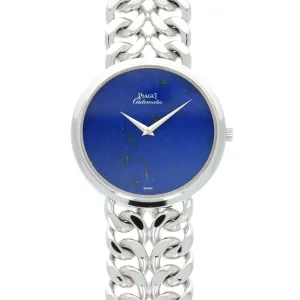 Piaget White Gold Lapis Link Bracelet Watch