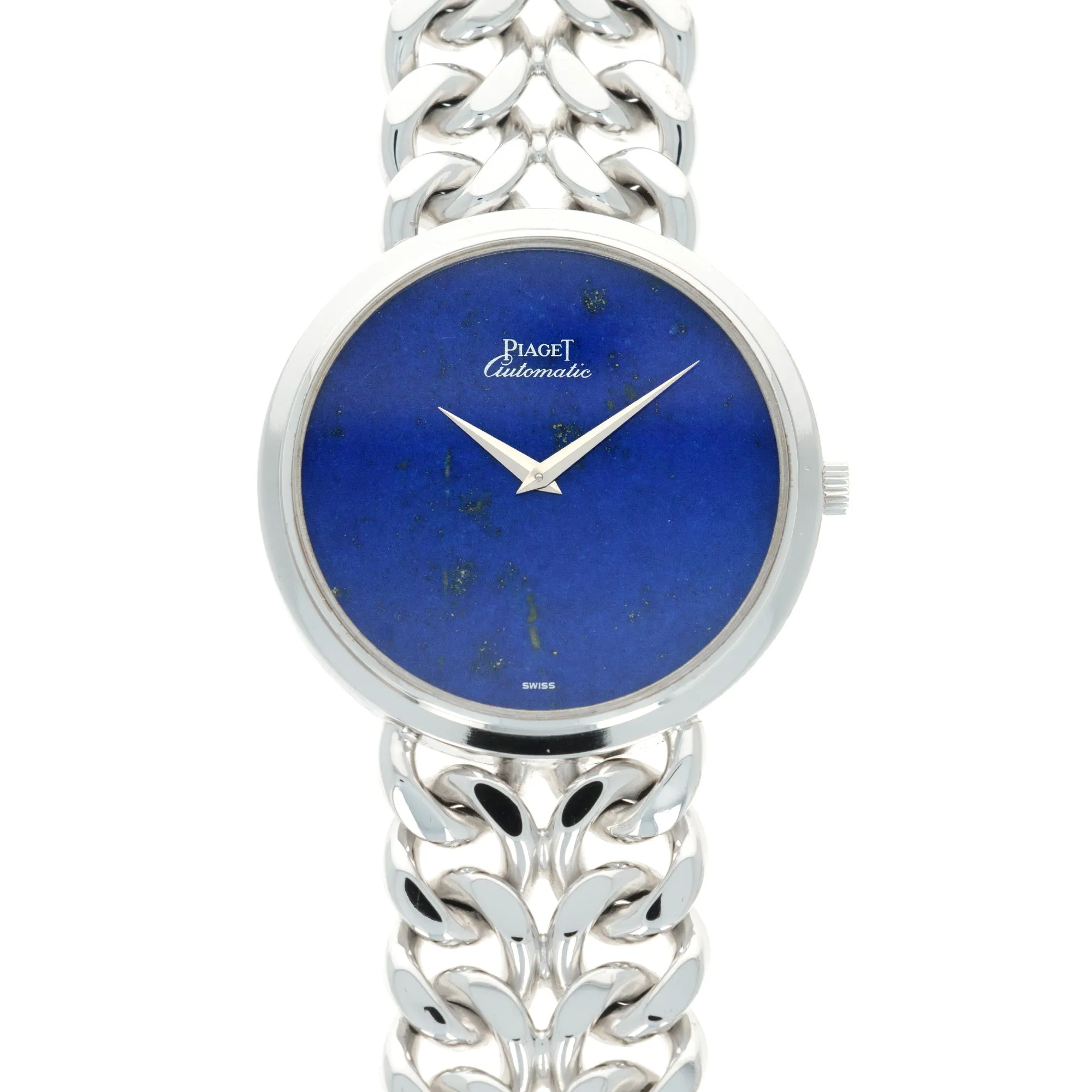Piaget White Gold Lapis Link Bracelet Watch