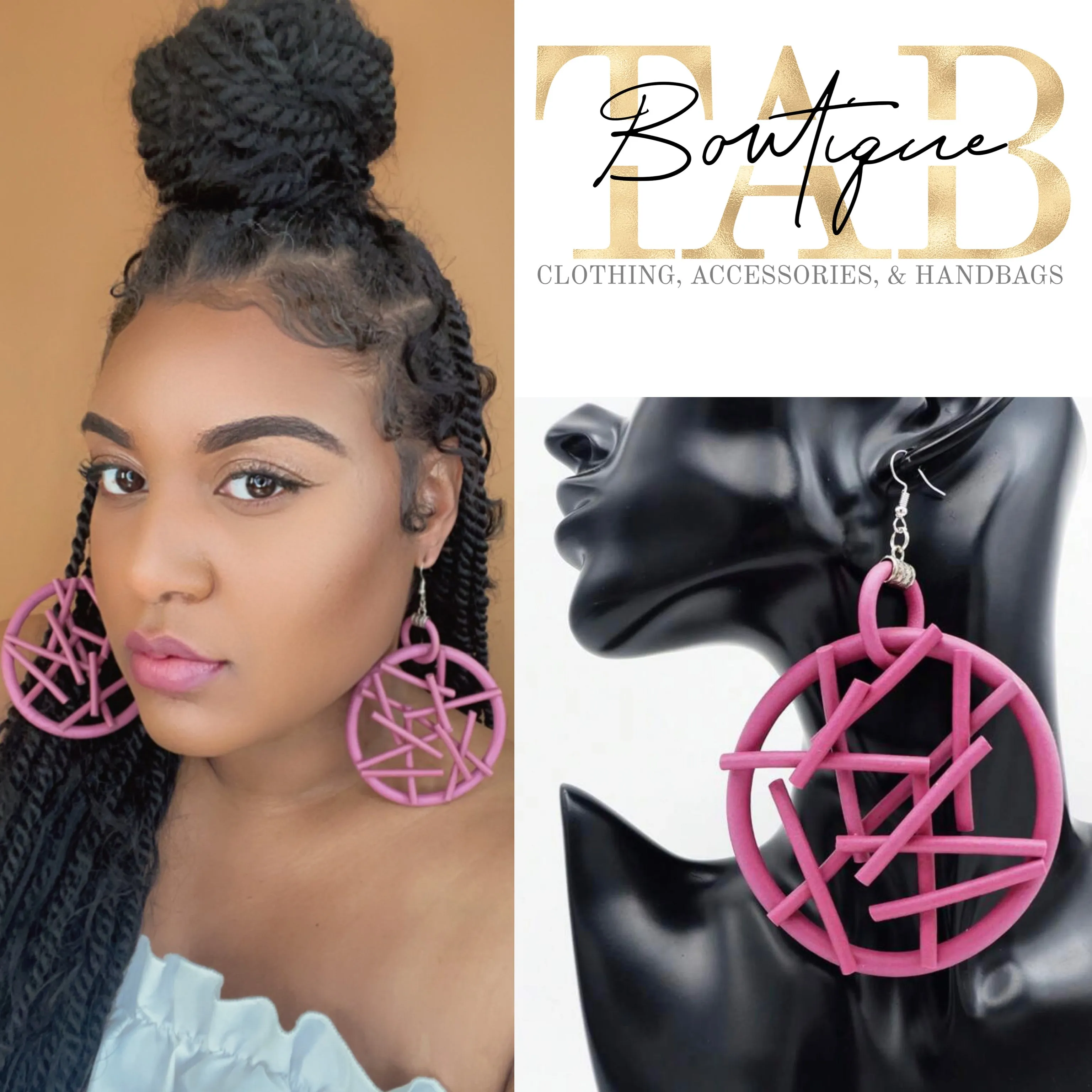 Pink Jungle Gym Earrings