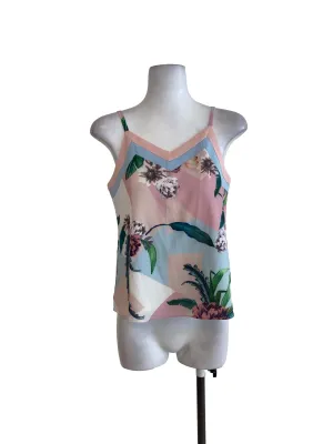 Pink V Neck Floral Top