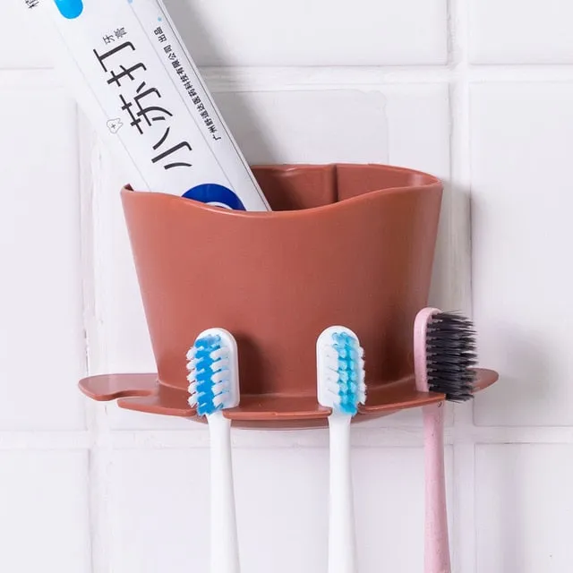 Plastic Toothbrush Toothpaste Holder Storage Rack