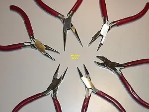 PLIERS MINI PRECISION STAINLESS STEEL 6 PC SET WITH ROLL UP CARRY POUCH -  NEW.