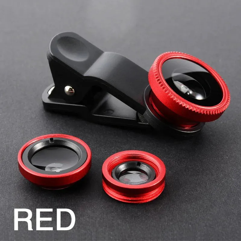 Portable 3-in-1 Fisheye Camera Lens for Smartphone