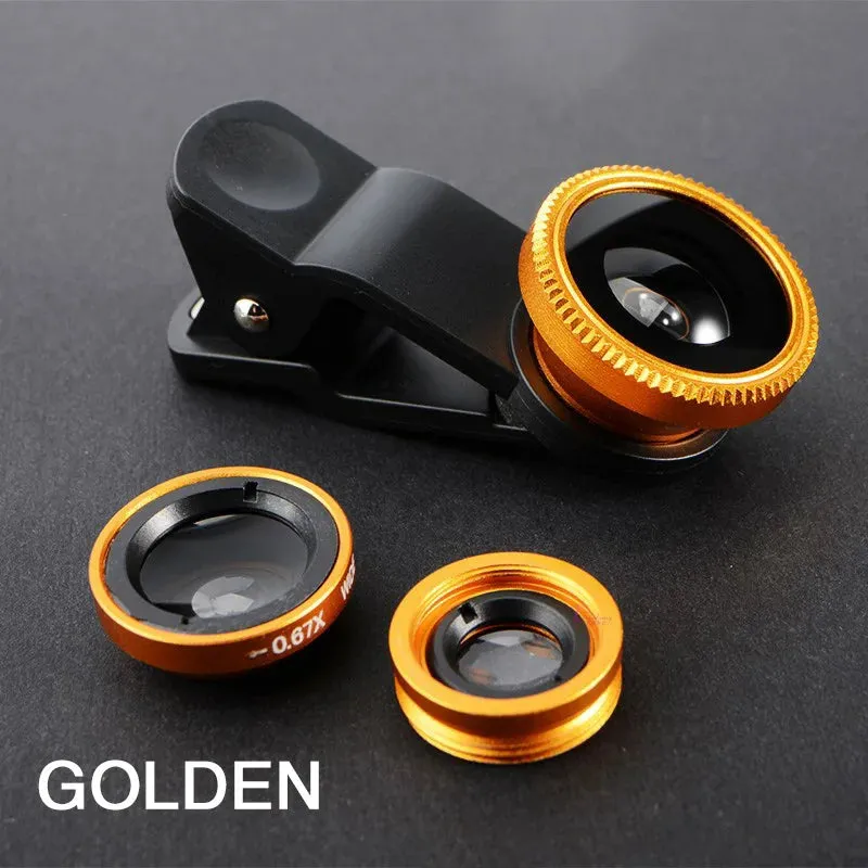 Portable 3-in-1 Fisheye Camera Lens for Smartphone