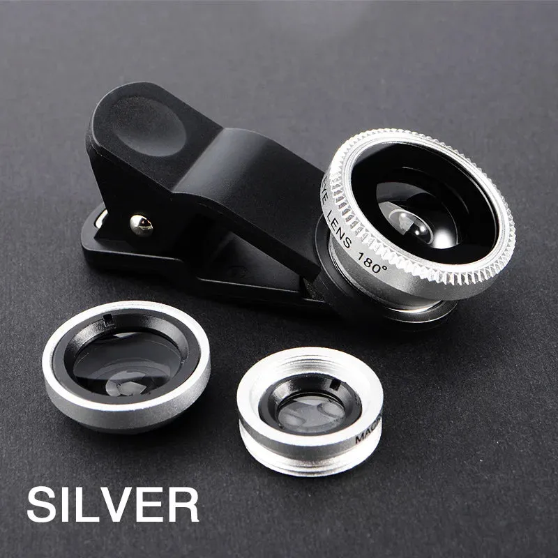 Portable 3-in-1 Fisheye Camera Lens for Smartphone