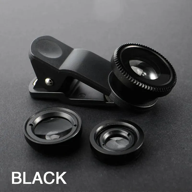 Portable 3-in-1 Fisheye Camera Lens for Smartphone