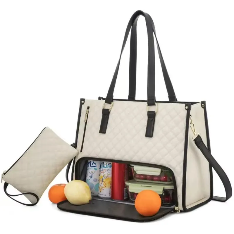 Portable Lunch Tote Bag for Women Multi Purpose Insulated Lunch Shoulder Pouch Makeup Bag Durable Waterproof Travel Bag 2025 New