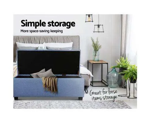 Premium Storage Ottoman - Blue