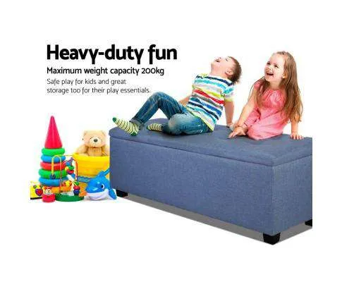 Premium Storage Ottoman - Blue