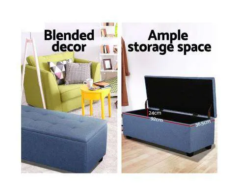 Premium Storage Ottoman - Blue