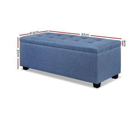 Premium Storage Ottoman - Blue