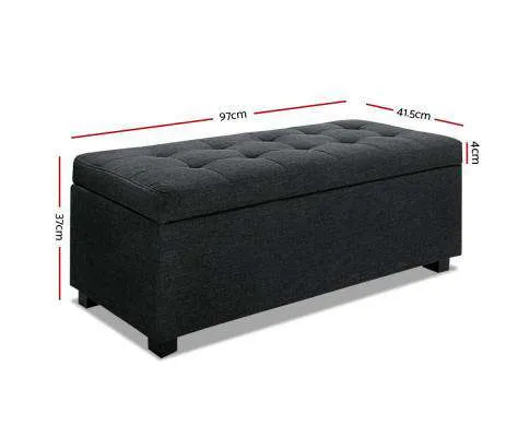 Premium Storage Ottoman - Charcoal