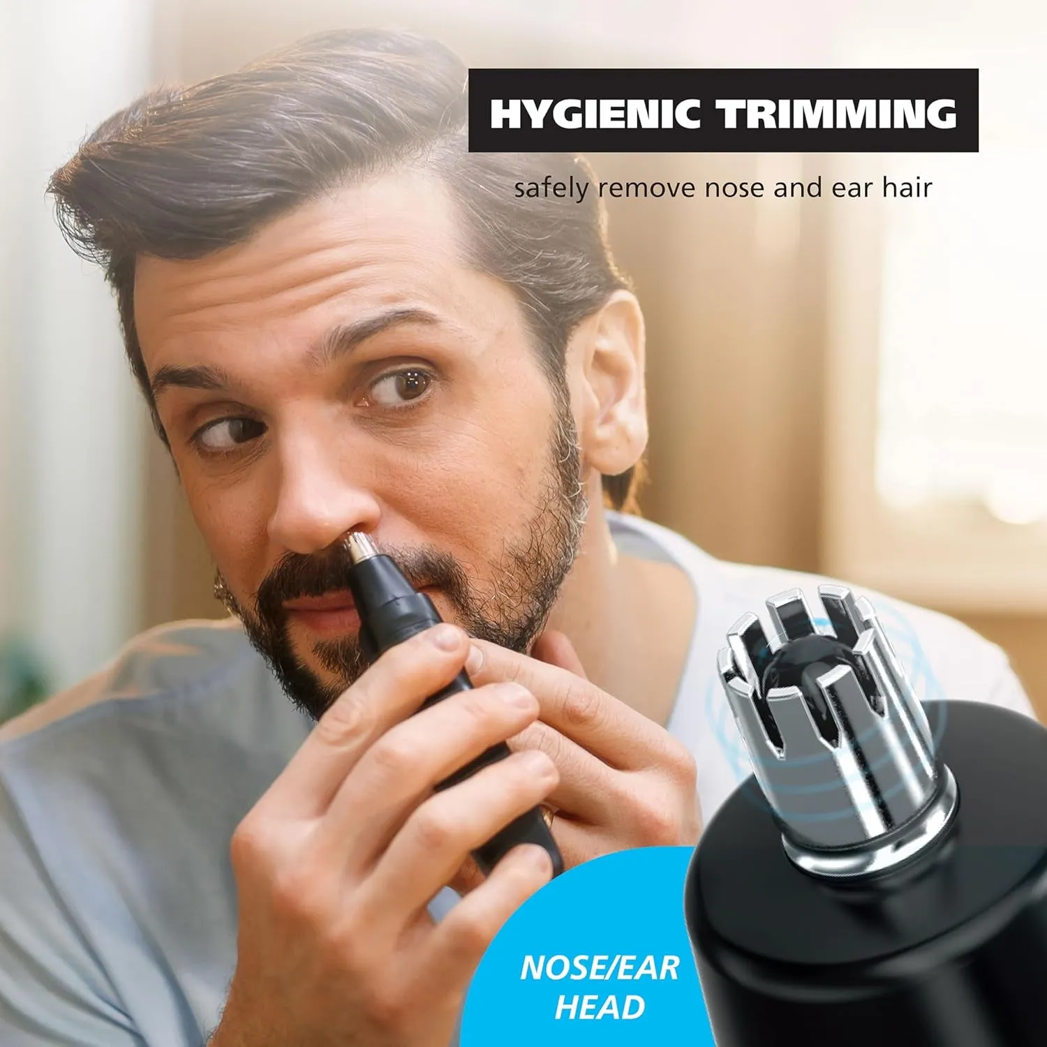 Pro Series® Rechargeable Eyebrow, Ear & Nose Hair Trimmer for Men – Painless Dualtech® Eyebrow Trimmer & Facial Hair Removal Device – Model 3025656