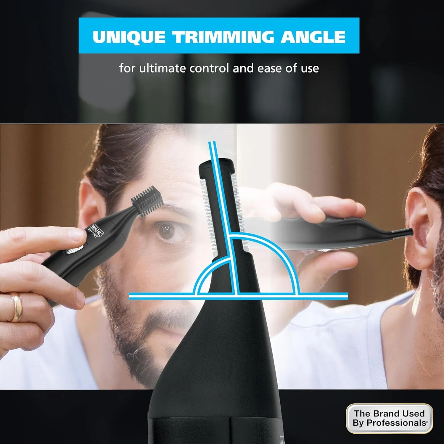 Pro Series® Rechargeable Eyebrow, Ear & Nose Hair Trimmer for Men – Painless Dualtech® Eyebrow Trimmer & Facial Hair Removal Device – Model 3025656