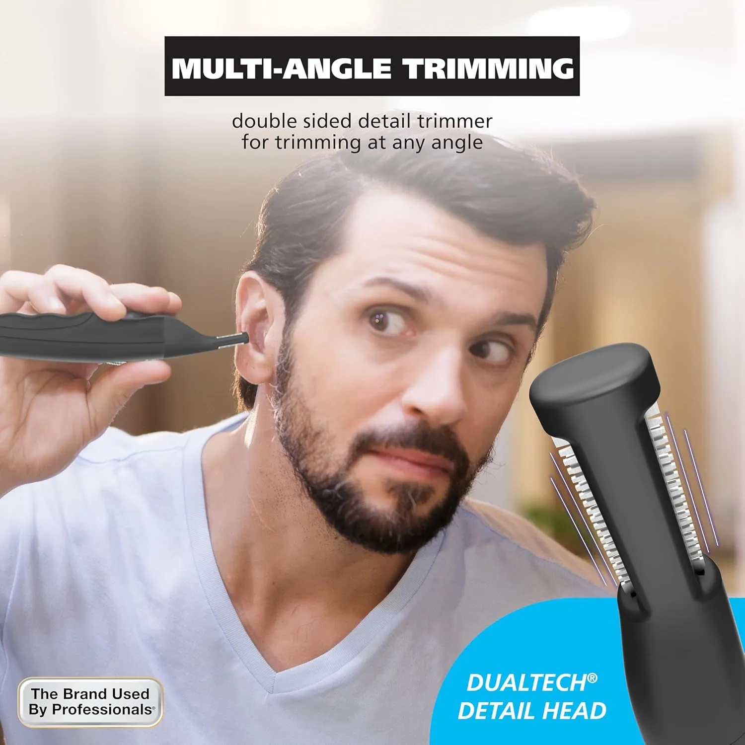 Pro Series® Rechargeable Eyebrow, Ear & Nose Hair Trimmer for Men – Painless Dualtech® Eyebrow Trimmer & Facial Hair Removal Device – Model 3025656