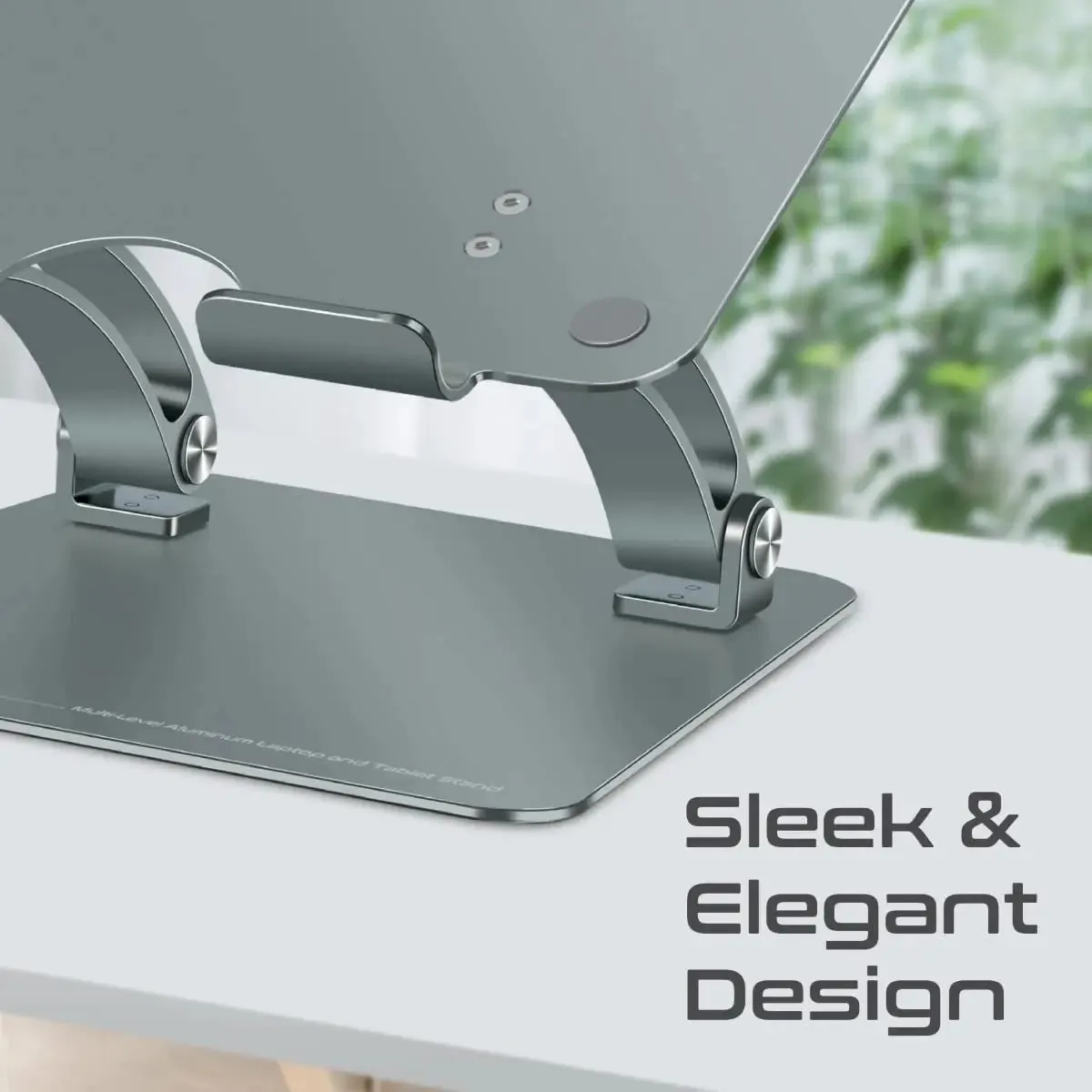 Promate, DeskMate-7, Ergonomic Multi-Level Aluminum Laptop Stand - Grey