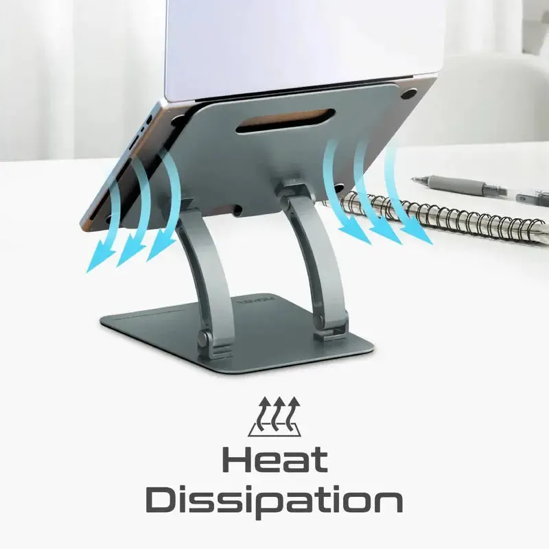 Promate, DeskMate-7, Ergonomic Multi-Level Aluminum Laptop Stand - Grey