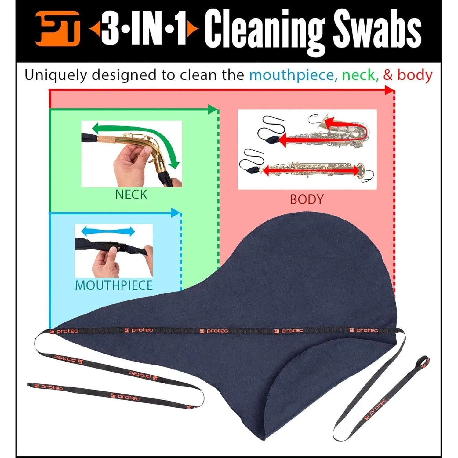 PROTEC 3-in-1 Alto Sax Swab