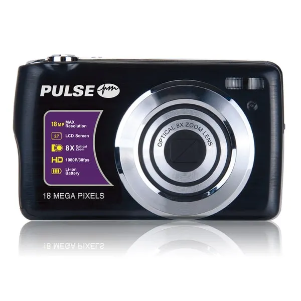 PULSE 8X Optical Zoom 18.0 MP Compact Camera – Black