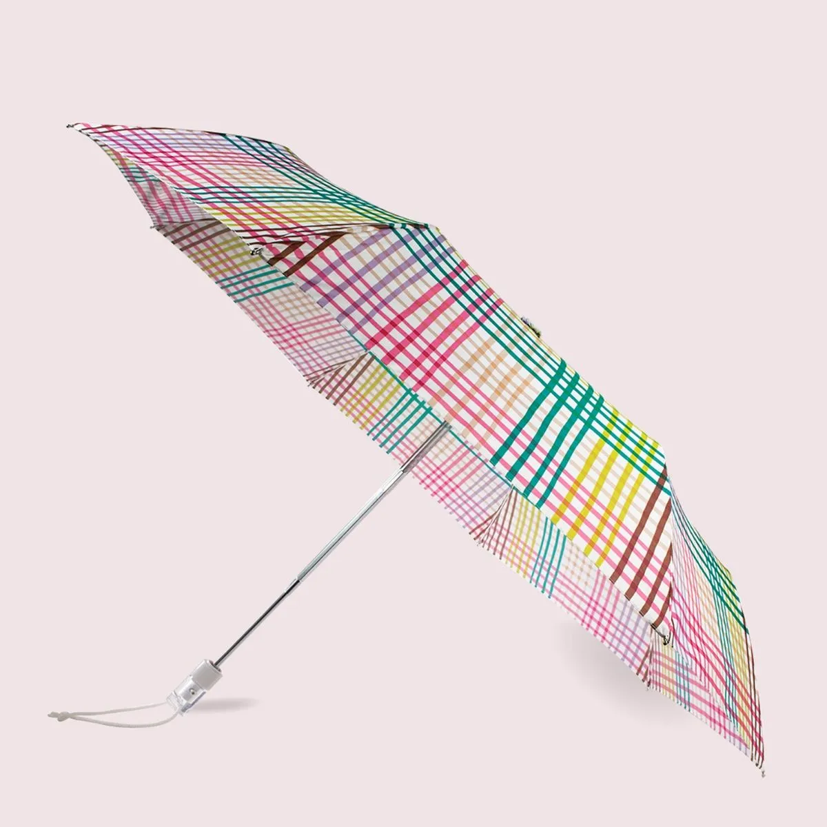 Rainbow Gingham Travel Umbrella