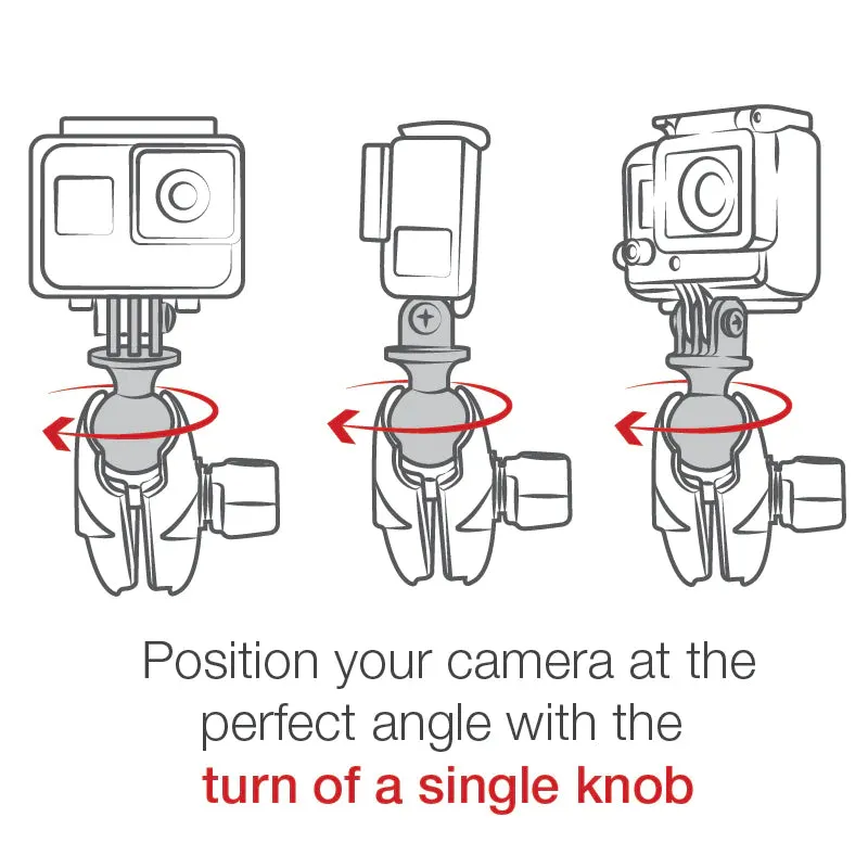 RAM® Tough-Claw™ Small Clamp Mount with Universal Action Camera Adapter (RAM-B-400-A-GOP1U)