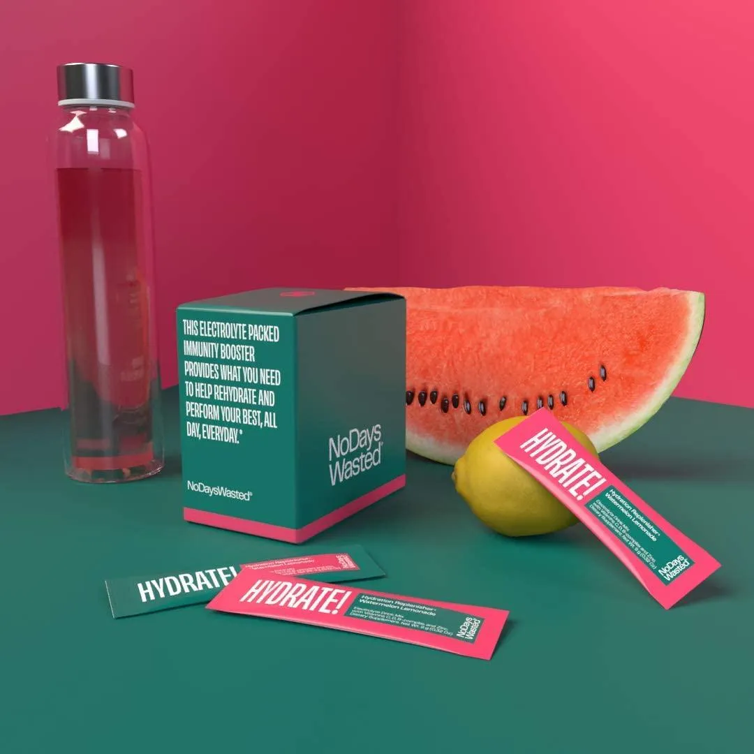 Recovery Bundle - No Days Wasted, DHM Detox -10 Pack   No Days Wasted, Watermelon Lemonade Hydration - 15 Pack