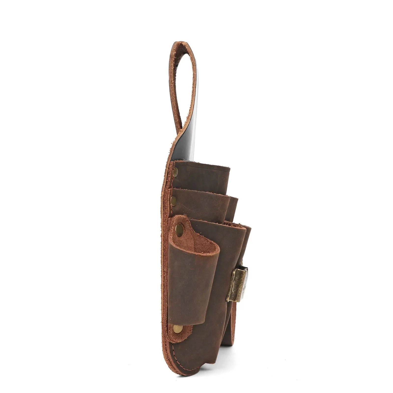 Reinforced Tourbon Leather Multiple Pockets Unique Belt Tool Organizer
