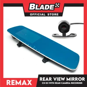 Remax Car Recorder Rear Camera Full HD 1080P CX-03 Rear View Mirror Vehicle Travelling Data Recorder, Dual Cameras Loop Record