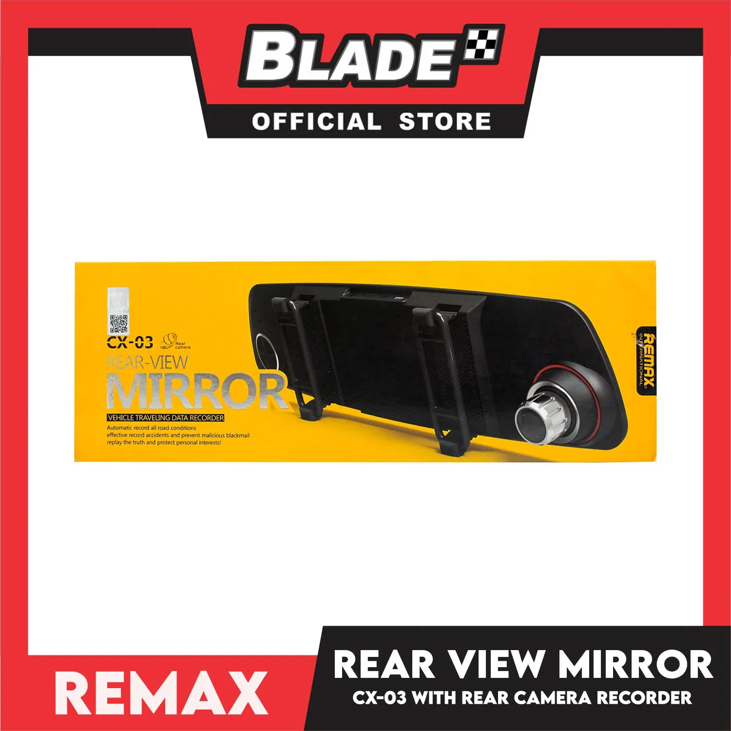 Remax Car Recorder Rear Camera Full HD 1080P CX-03 Rear View Mirror Vehicle Travelling Data Recorder, Dual Cameras Loop Record