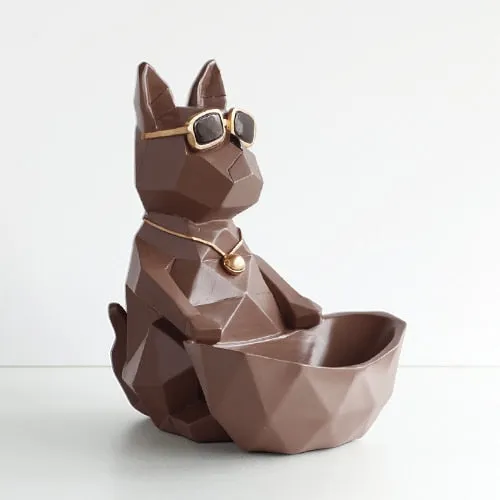 Resin figurine home office storage box with tissue box on tabletop décor Desk organiser key Tools fruit Nuts candy storage bowl